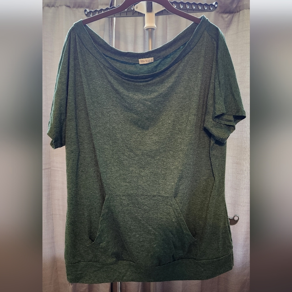 Urban Bliss Forest Green Short Sleeve Top